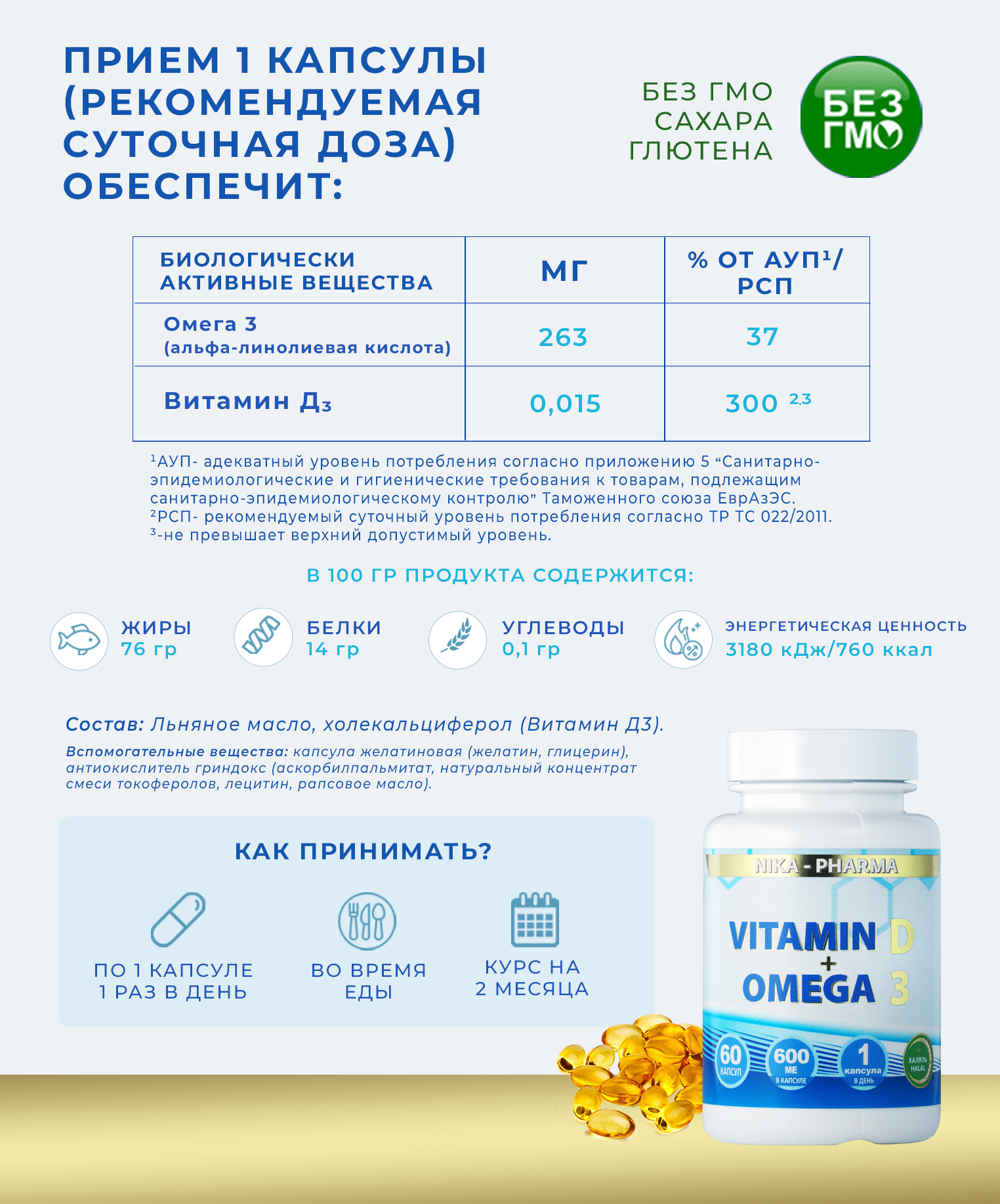 Витамин Д + Омега 3 NIKA-PHARMA Халяль - фото 5