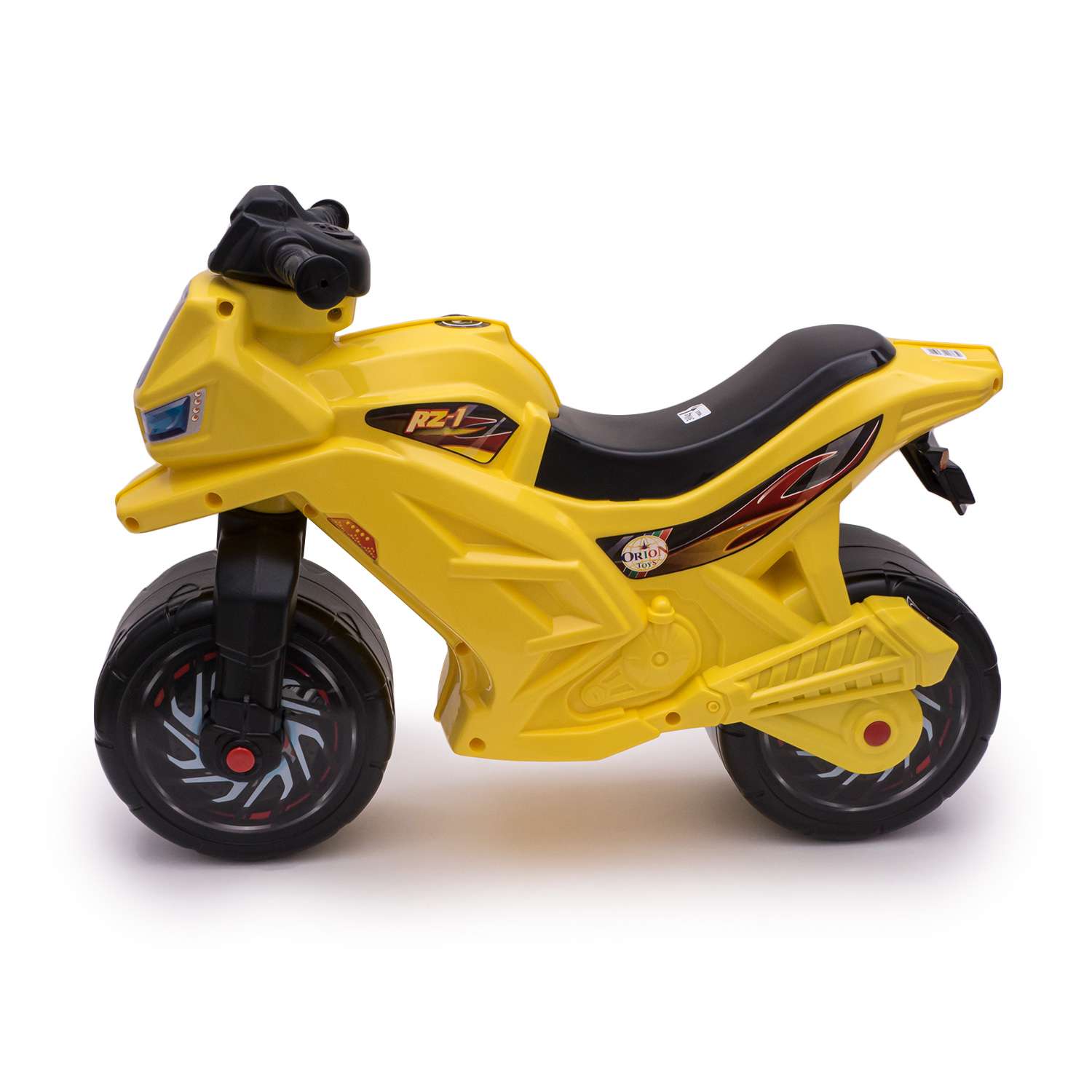 Мотоцикл-каталка ORION TOYS МП 2 колеса музыкальный руль лимон - фото 2