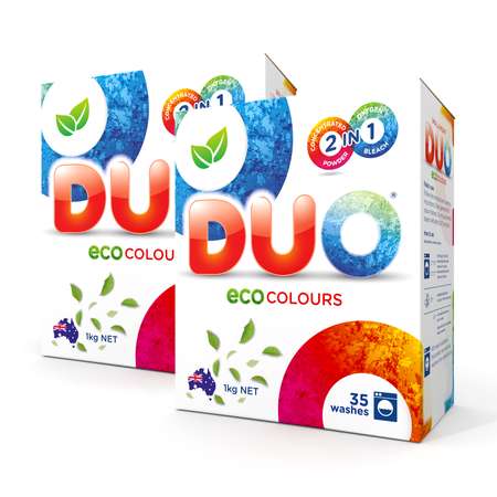 Стиральный порошок DUO ECO Colour концентрированный для цветного белья детской одежды 2 шт по 1 кг