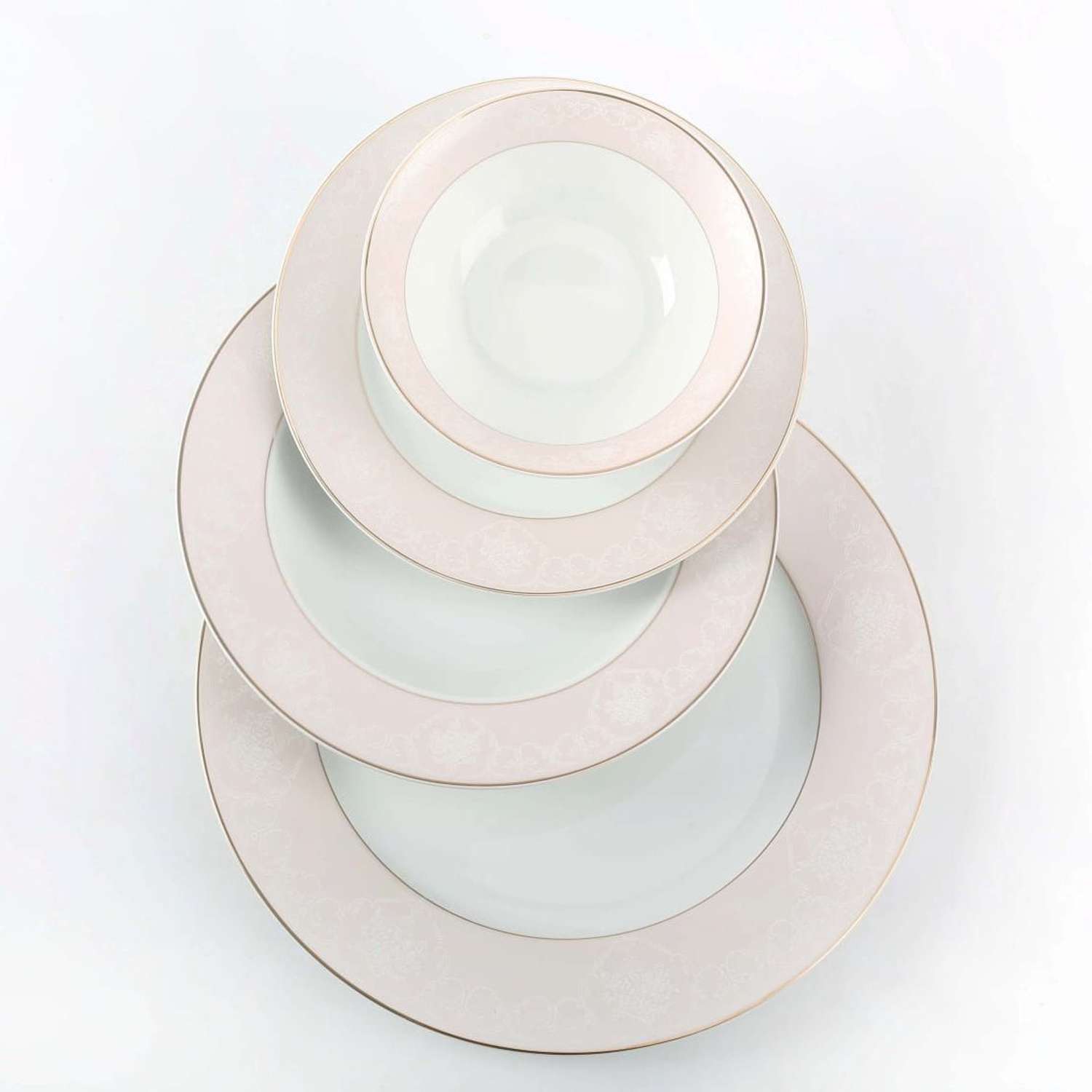 Набор столовой посуды Arya Home Collection для кухни Arya Pearl Elegant 24 предмета на 6 персон фарфор - фото 2