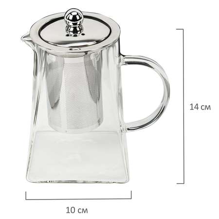 Чайник заварочный DASWERK стеклянный жаропрочный с колбой 950 мл