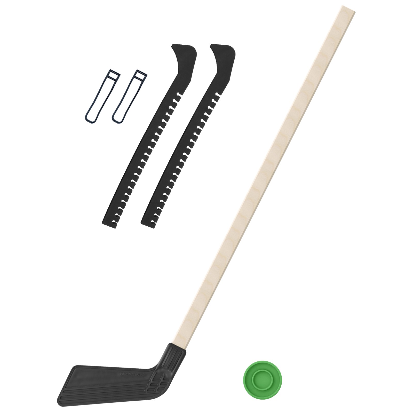 Набор для хоккея Задира Клюшка хоккейная детская черная 80 см + шайба + Чехлы для коньков черные - фото 1