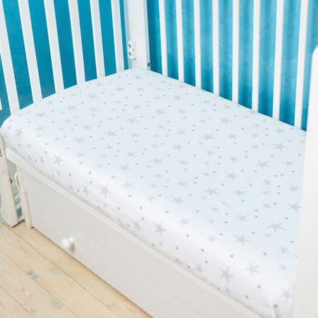 Простыня натяжная Adam Stork на резинке фланелевая для детской кроватки 60х120 Stars