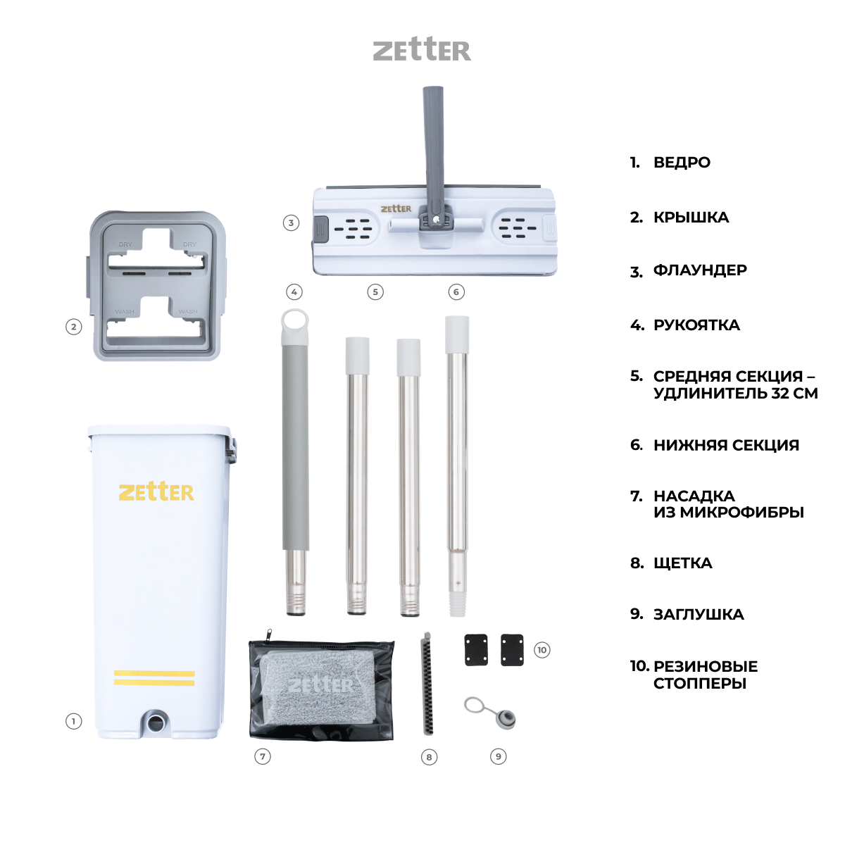 Система для уборки ZETTER M 10 л - фото 8