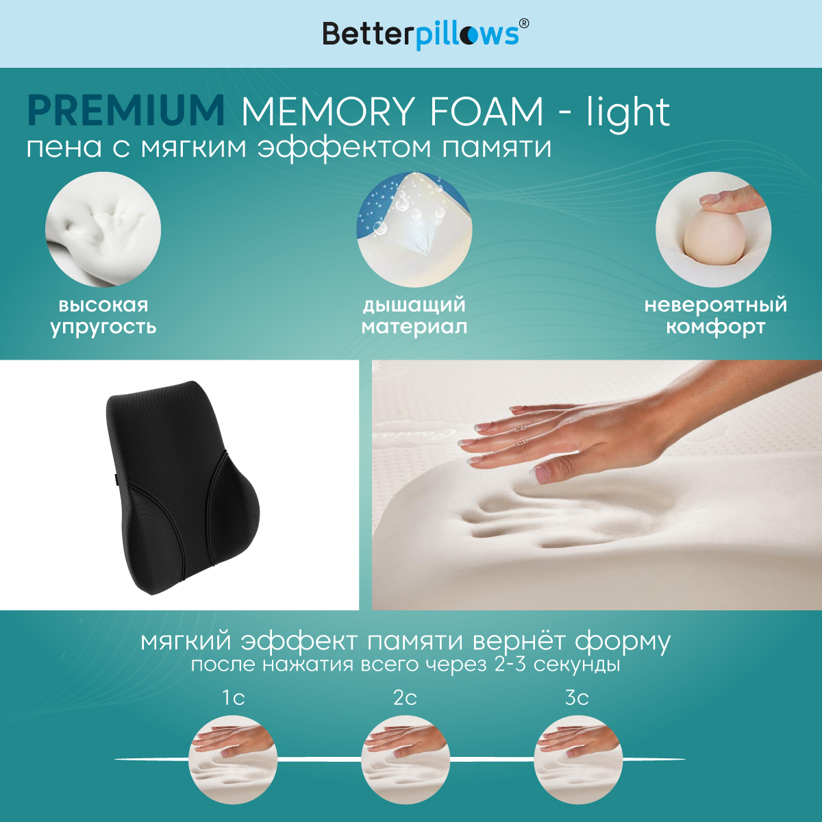 Подушка ортопедическая Betterpillows для поясницы Back support - фото 5