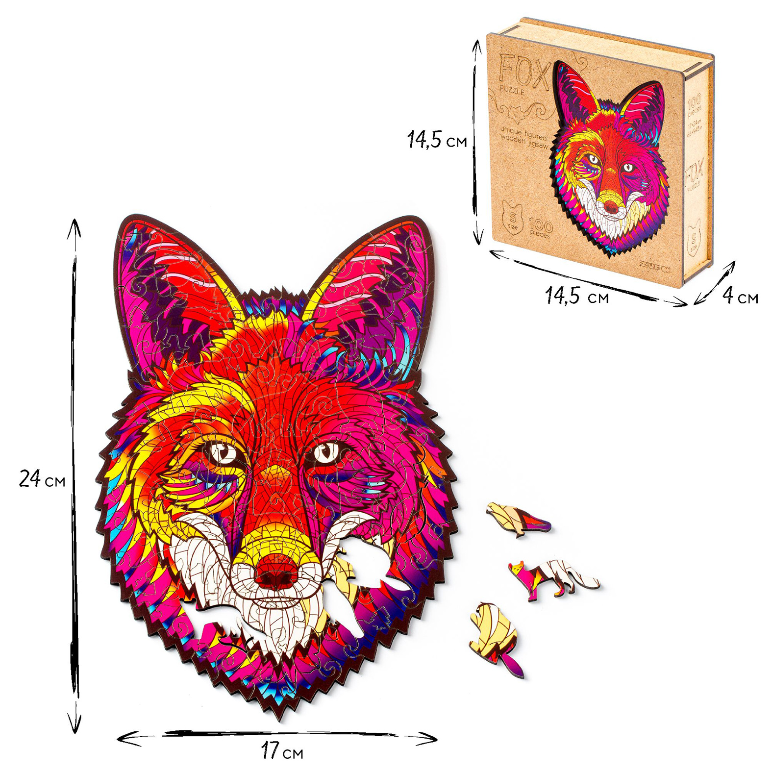 Деревянный пазл ZUFA Лиса S - фото 2