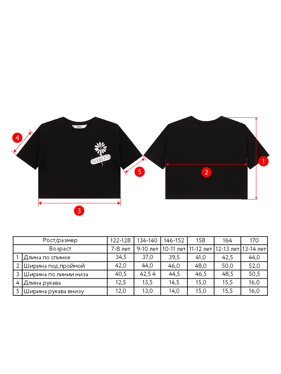 Футболка Orby цвет черный 101157_OLG вар.5 купить по цене 740 ₽ в  интернет-магазине Детский мир