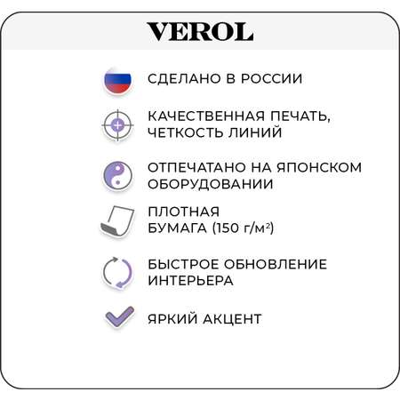 Набор интерьерных постеров VEROL Метрика для мальчика