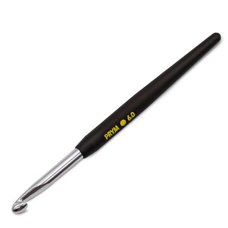 Крючок для вязания Prym SOFT с мягкой ручкой алюминиевый 6 мм 14 см 195179