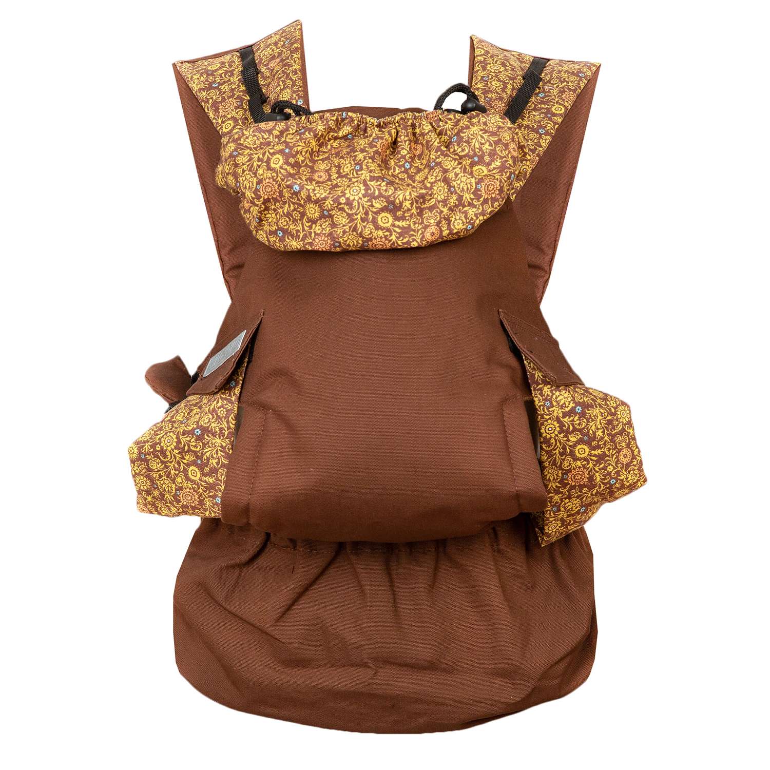 Слинг-рюкзак Чудо-чадо переноска для детей Бебимобиль Позитив коричневый/орнамент - фото 4