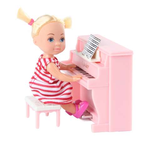 Кукла Veld Co и пианино со звуками батарейки в комплекте