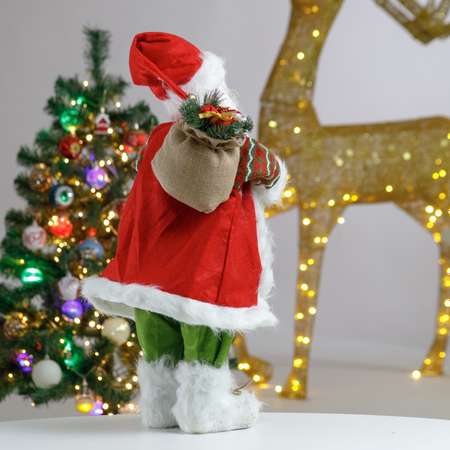 Фигура декоративная BABY STYLE Дед Мороз красный костюм принт волна с мешком 60 см