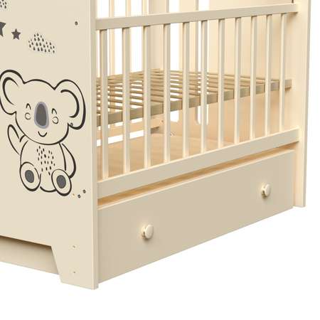 Детская кроватка ВДК Bianca прямоугольная, продольный маятник (слоновая кость)