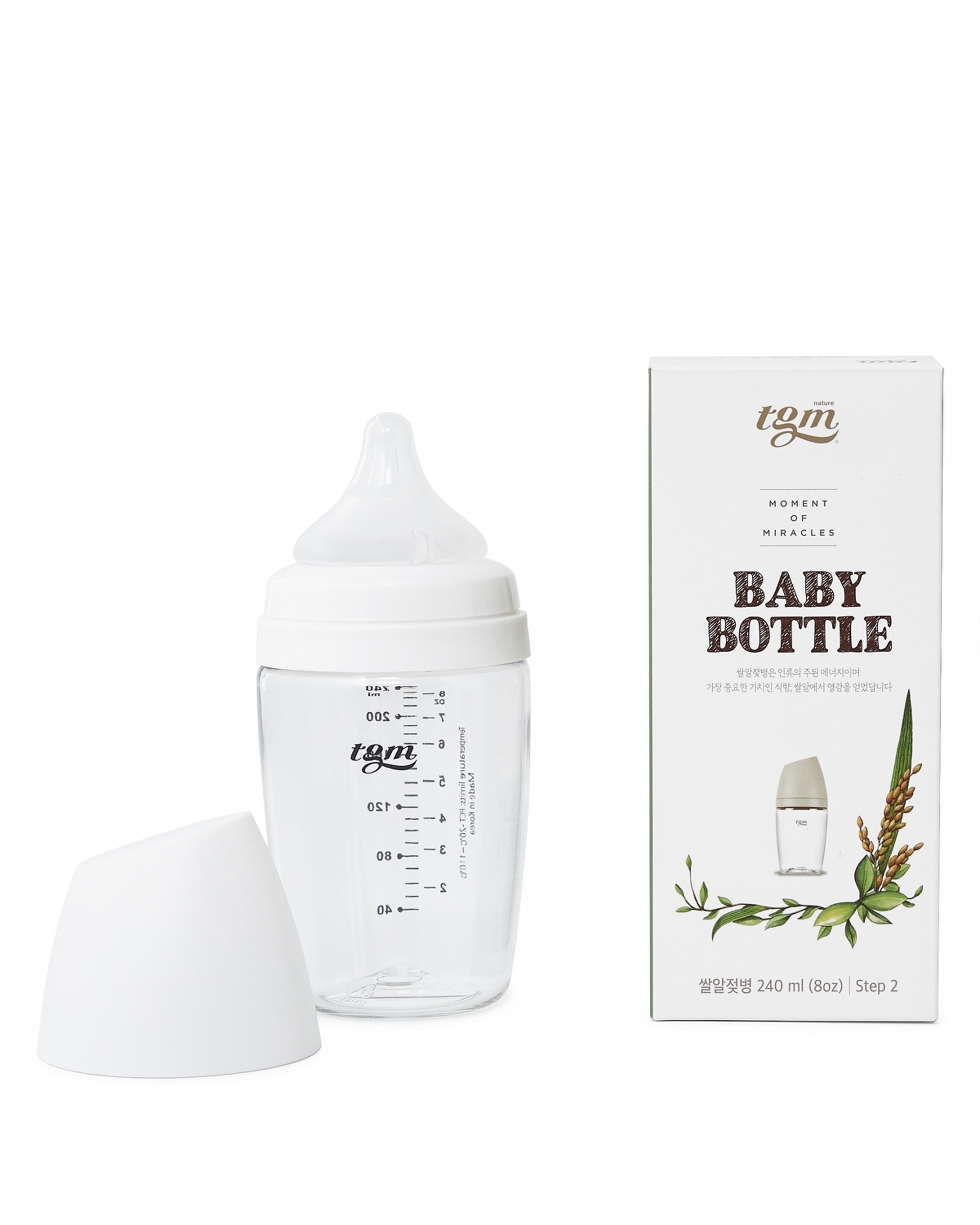 Бутылочка для кормления TGM The Good Mother Rice Grain Tritan антиколиковая 240 мл pure white - фото 8