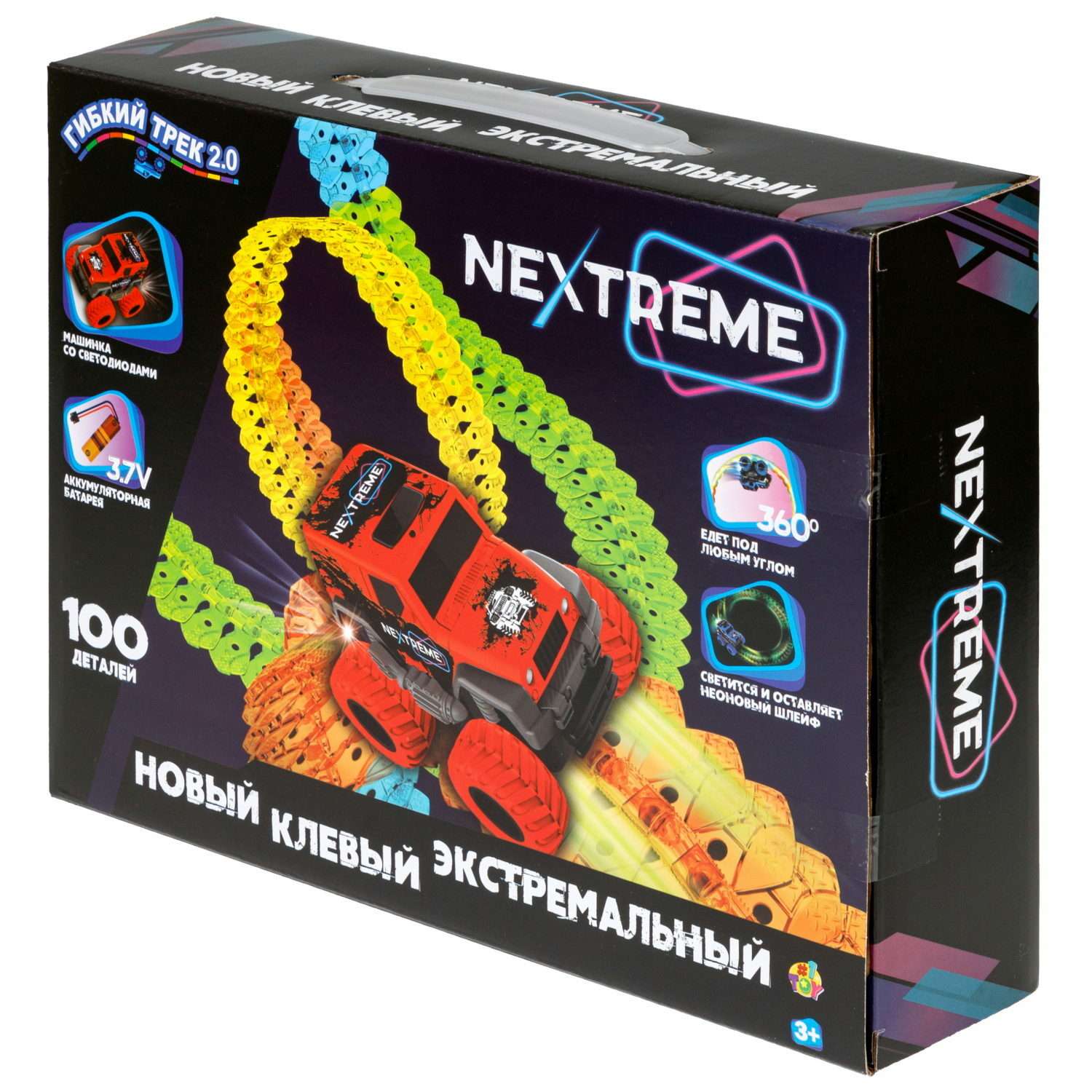 Игровой набор 1TOY Nextreme Гибкий трек с красным внедорожником 100 деталей Т23877 - фото 15