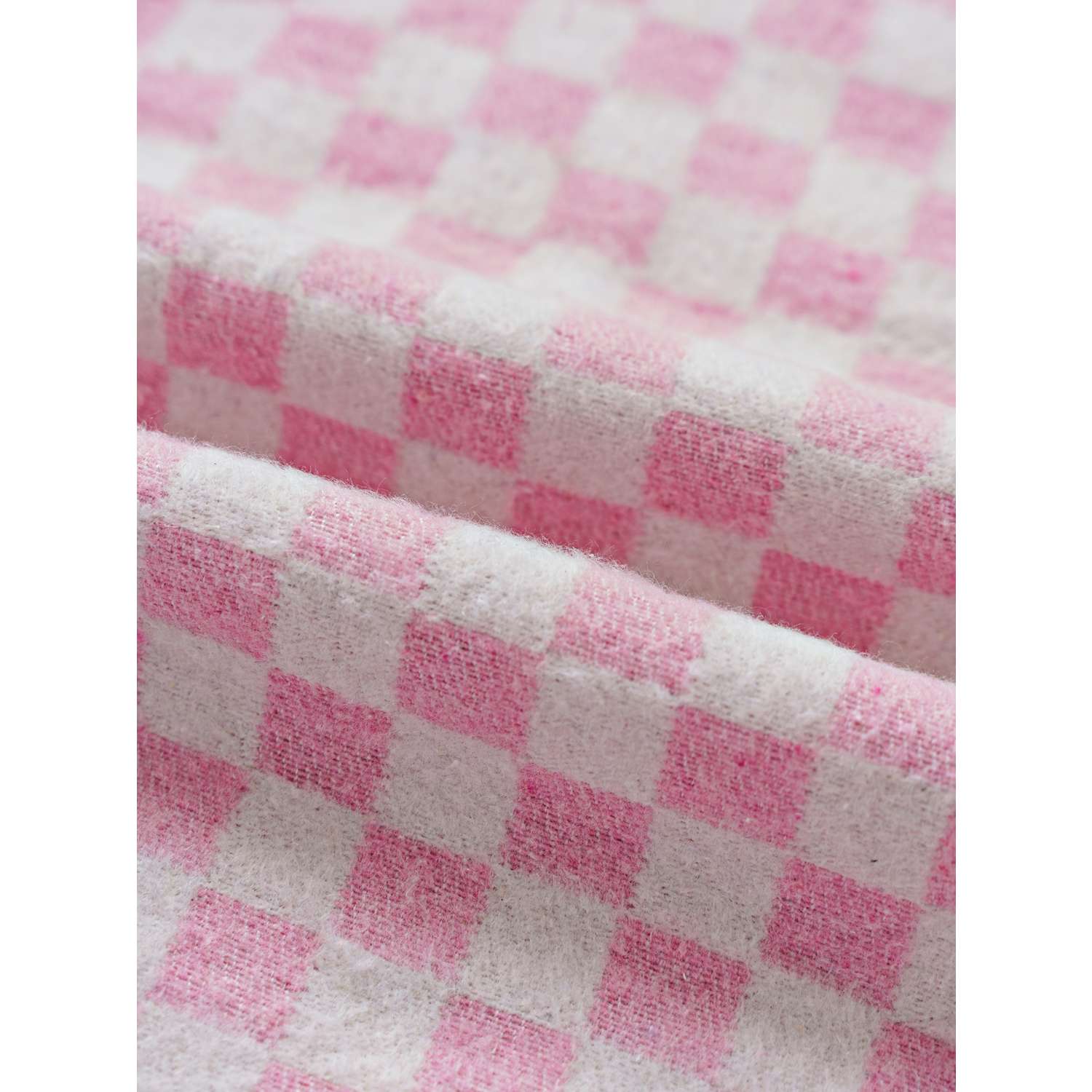 Одеяло байковое Суконная фабрика г. Шуя 140х205 рисунок клетка розовый - фото 1