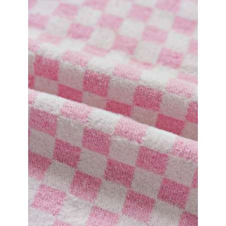 Одеяло байковое Суконная фабрика г. Шуя 140х205 рисунок клетка розовый