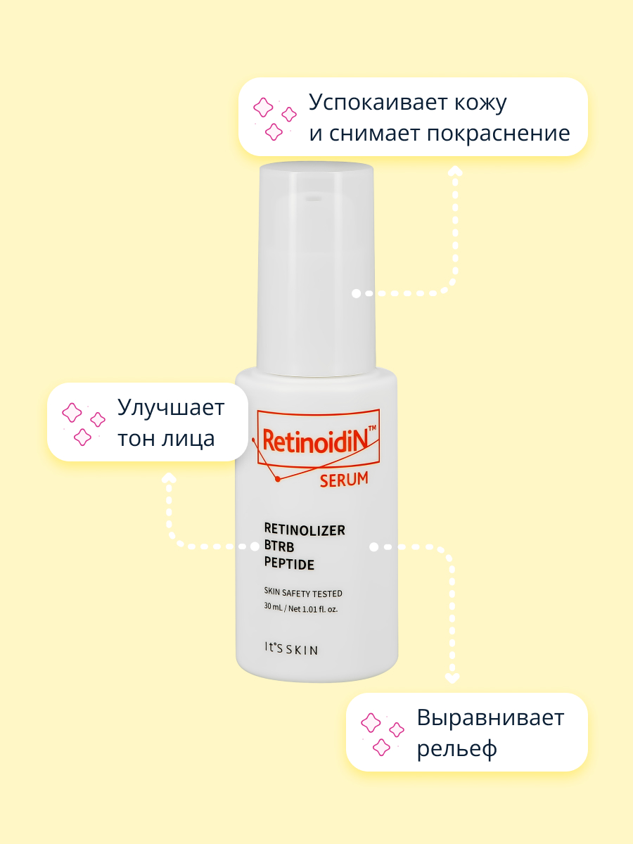 Сыворотка для лица Its Skin Retinoidin ночная с ретинолом и пептидами anti-age 30 мл - фото 3