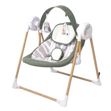 Электрокачели Amarobaby Wooden Swing Хаки