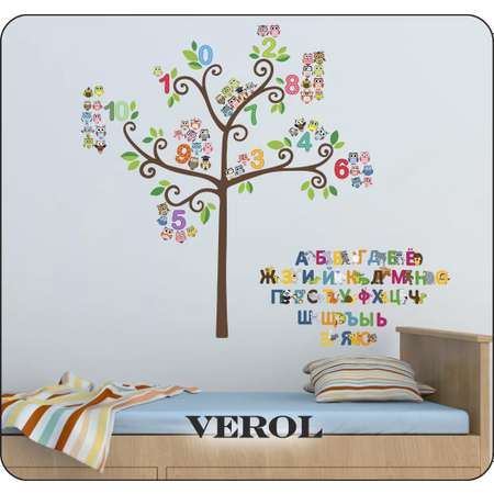 Наклейки интерьерные VEROL Обучающее дерево Алфавит