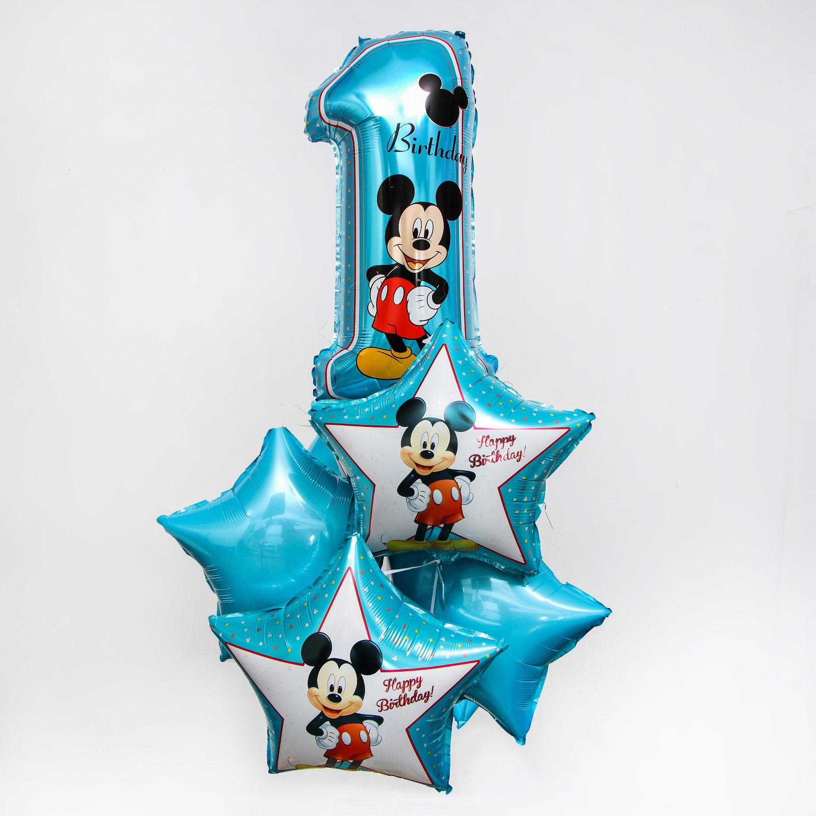 Набор шаров Disney фольгированных Happy Birthday Микки Маус - фото 1