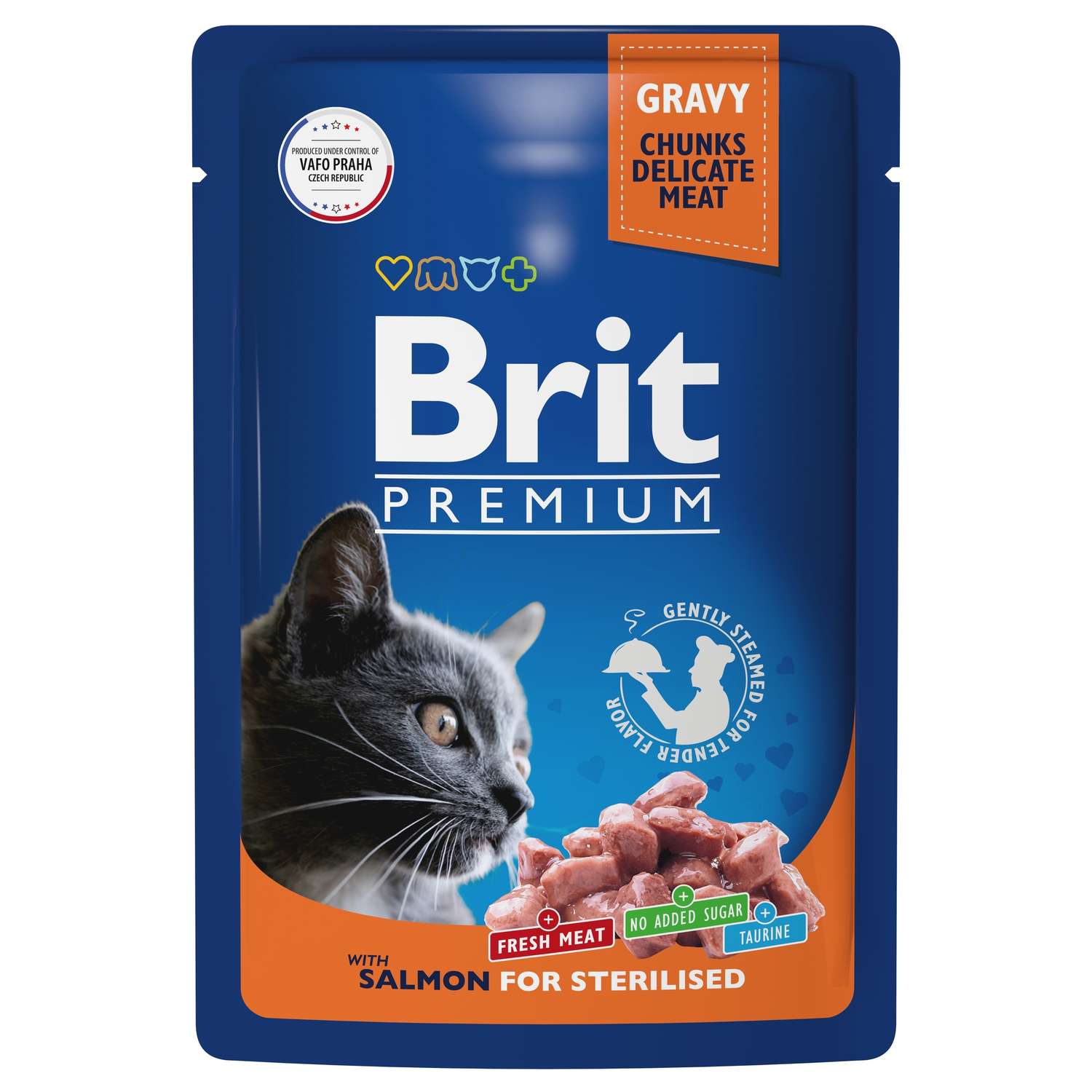 Корм для кошек Brit 85г Premium лосось в соусе - фото 1