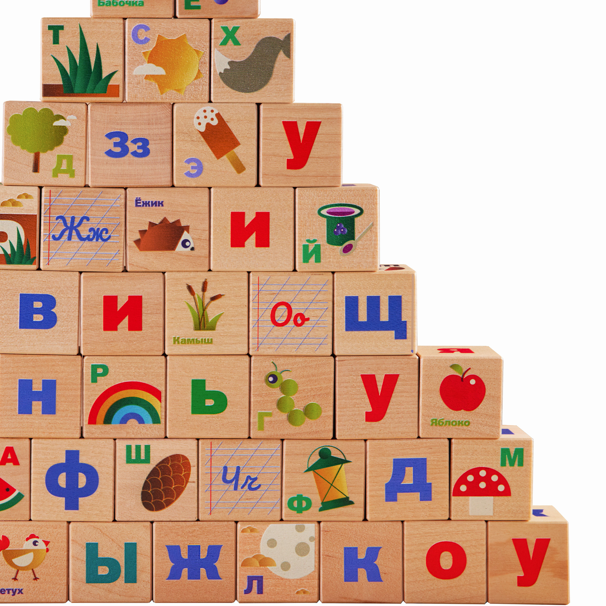 Обучающие деревянные кубики kibooq Лесная Азбука - фото 15
