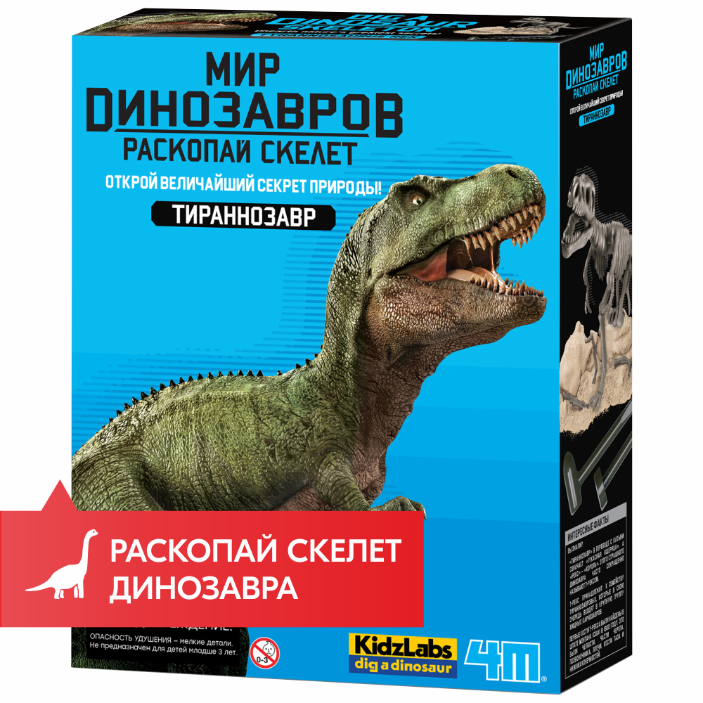 Набор для раскопок 4M Скелет тираннозавра купить по цене 801 ₽ в  интернет-магазине Детский мир