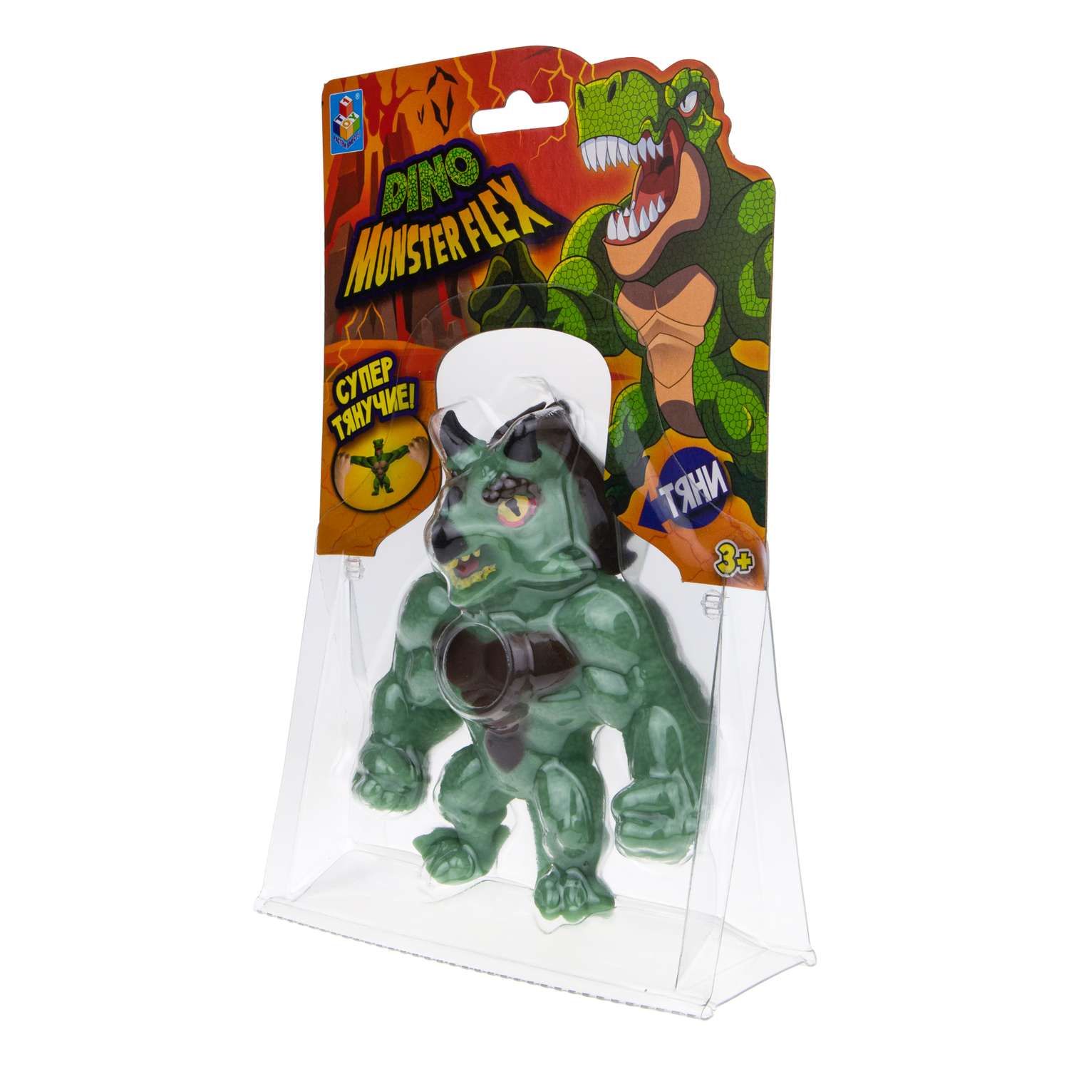 Игрушка-тягун 1Toy Monster Flex Dino Трицерокс Т22691-14 - фото 6