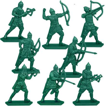 Набор солдатиков Воины и Битвы Русское Войско Арбалетчики и Лучники цвет зеленый