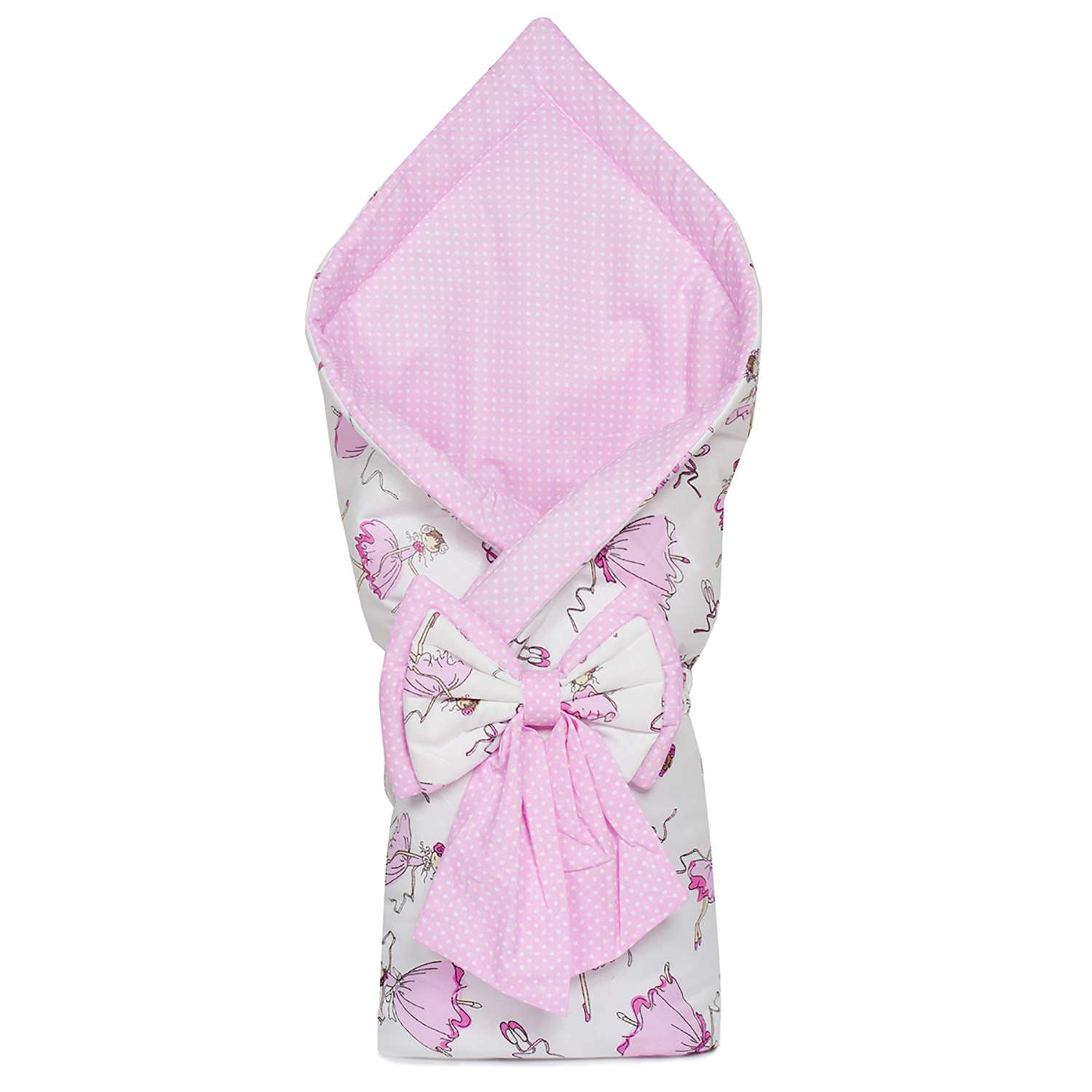 Конверт-одеяло Чудо-чадо для новорожденного на выписку Нелето балерины/розовый - фото 1