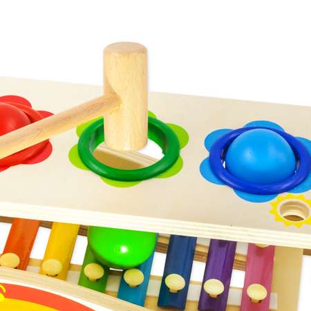Сортер музыкальная игрушка MUWANZI Стучалка с молотком металлофон детский
