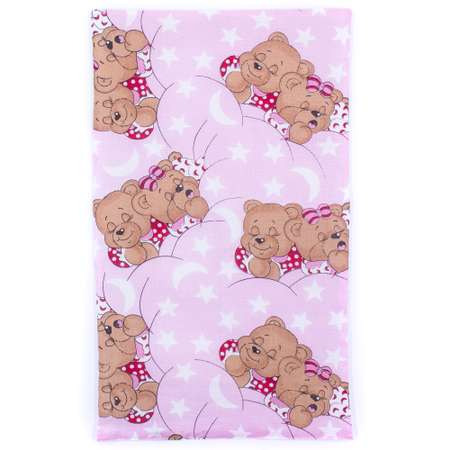 Комплект для пупса Модница 43-48 см: одеяло в пододеяльнике подушка и матрасик 6109 розовый-бежевый