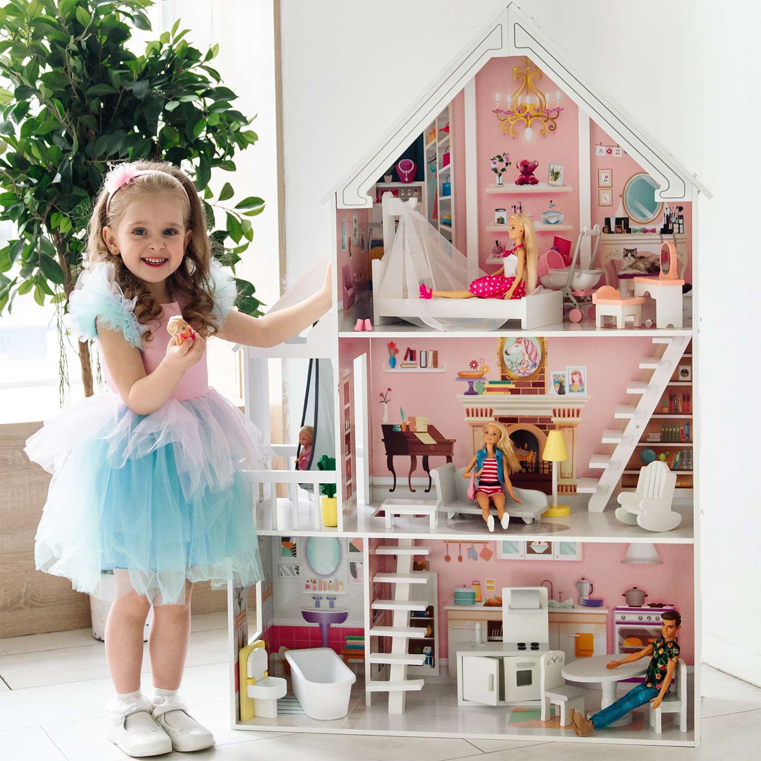Кукольный домик PAREMO Стейси Авенью с мебелью 15 предметов PD320-07 - фото 2