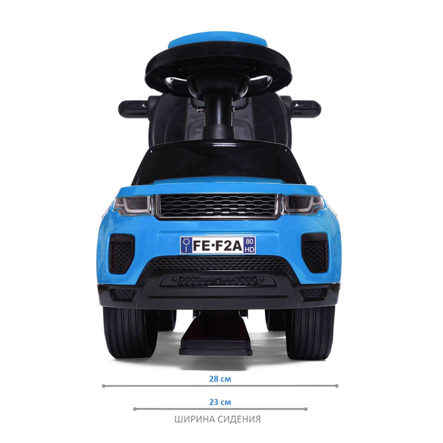 Каталка BabyCare Sport car кожаное сиденье синий - фото 10