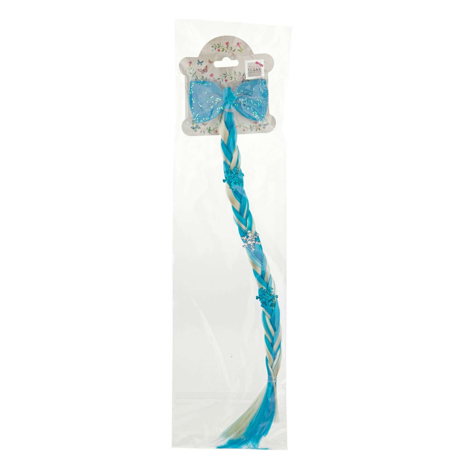 Цветные пряди для волос Lukky Fashion на заколках искусственные детские бело-голубой цвет 40 см аксессуары для девочек - фото 2