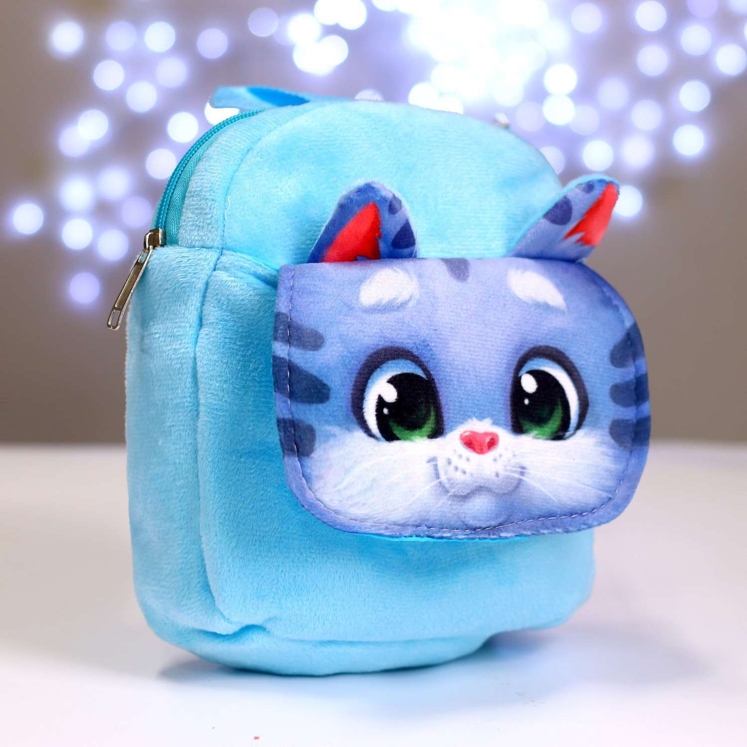 Детский рюкзак Milo Toys плюшевый Котик с карманом 22х17 см - фото 2
