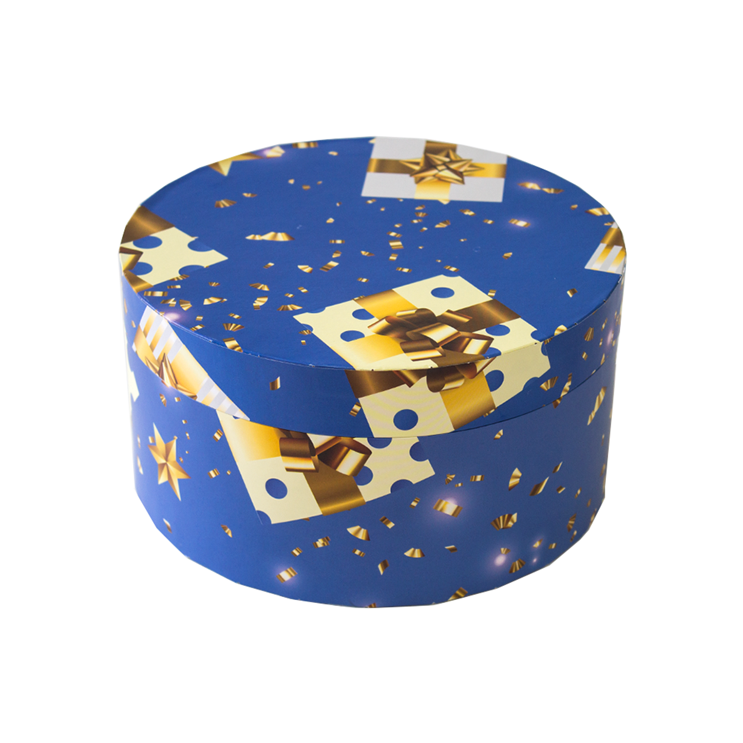 Коробка подарочная Cartonnage Безмятежность голубая круглая - фото 1