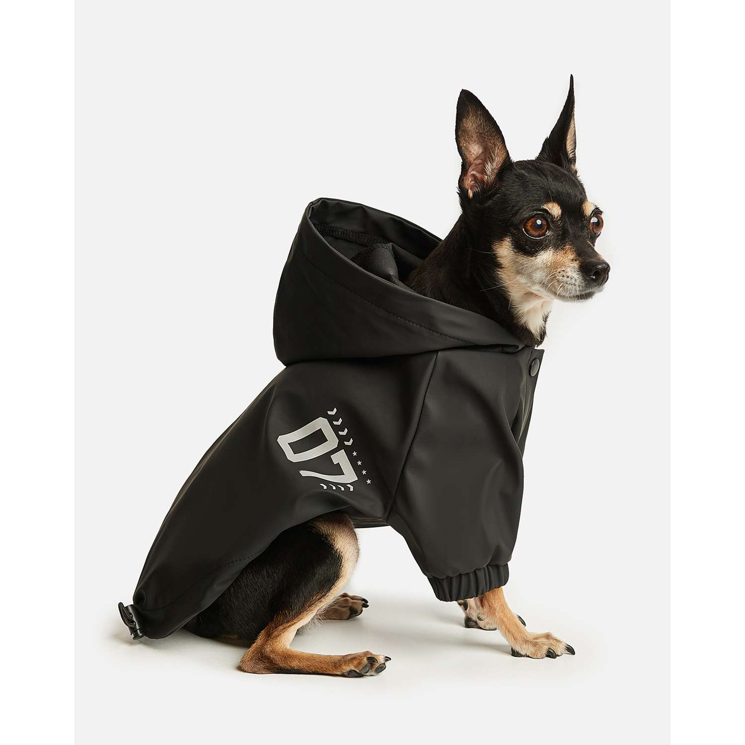 Дождевик-куртка для собак Zoozavr чёрный 45 - фото 1