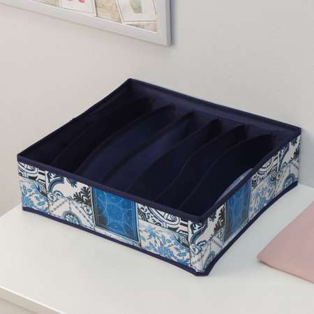 Органайзер Доляна для хранения белья «Мозаика» 7 отделений 34×305×10 см цвет синий
