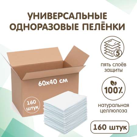 Пеленки универсальные INSEENSE впитывающие 60х40см 160 шт. в коробке