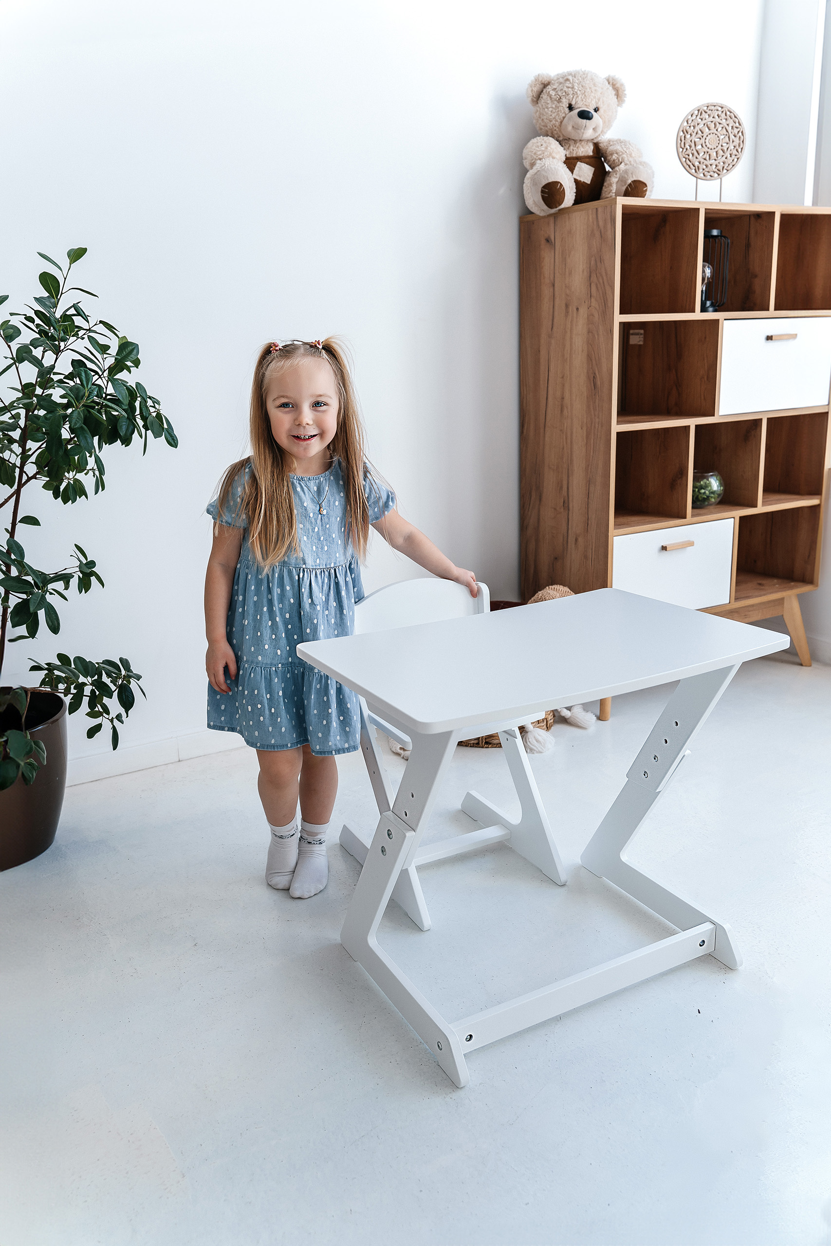 Детский растущий стол и стул Коняша белый - фото 22