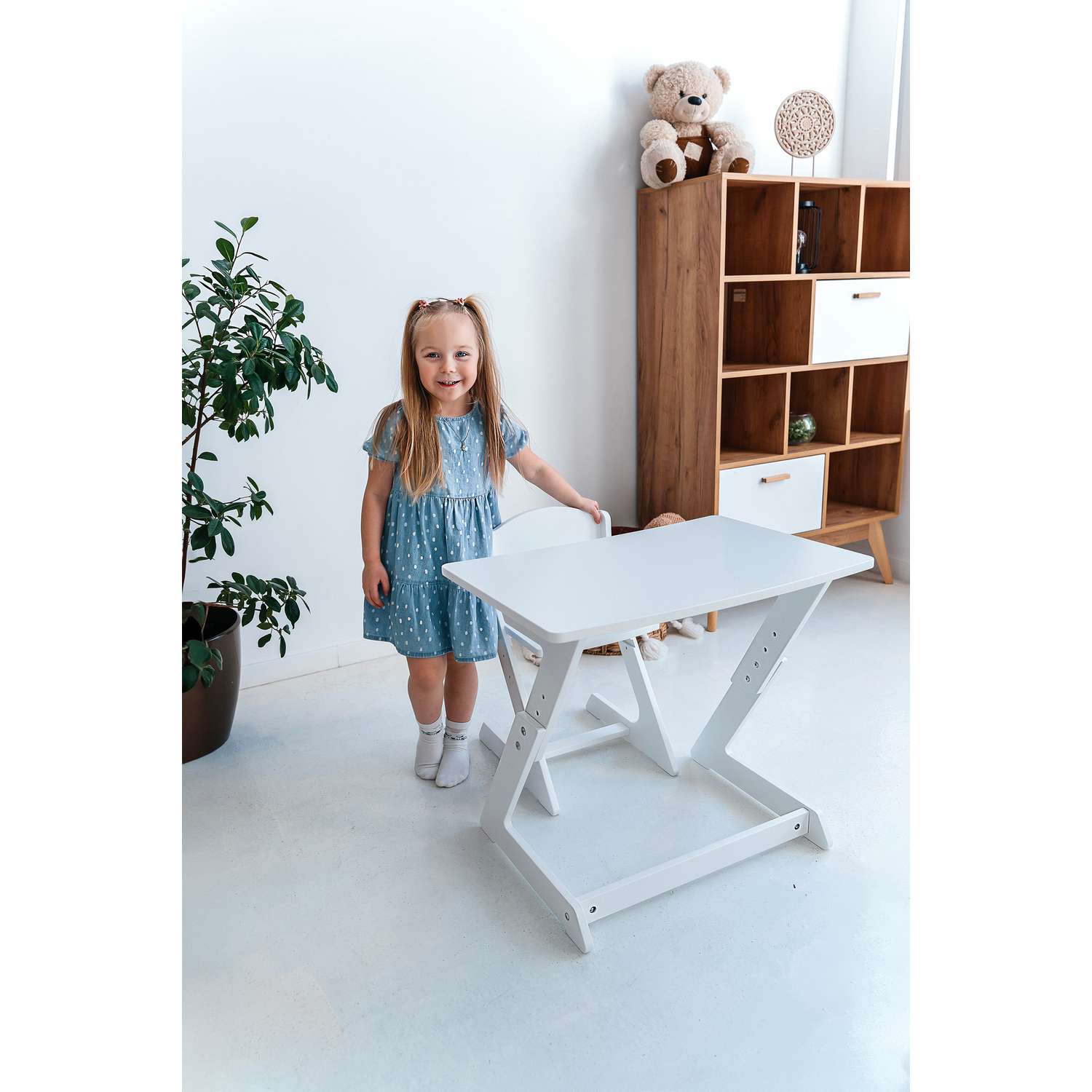 Детский растущий стол и стул Коняша белый - фото 22