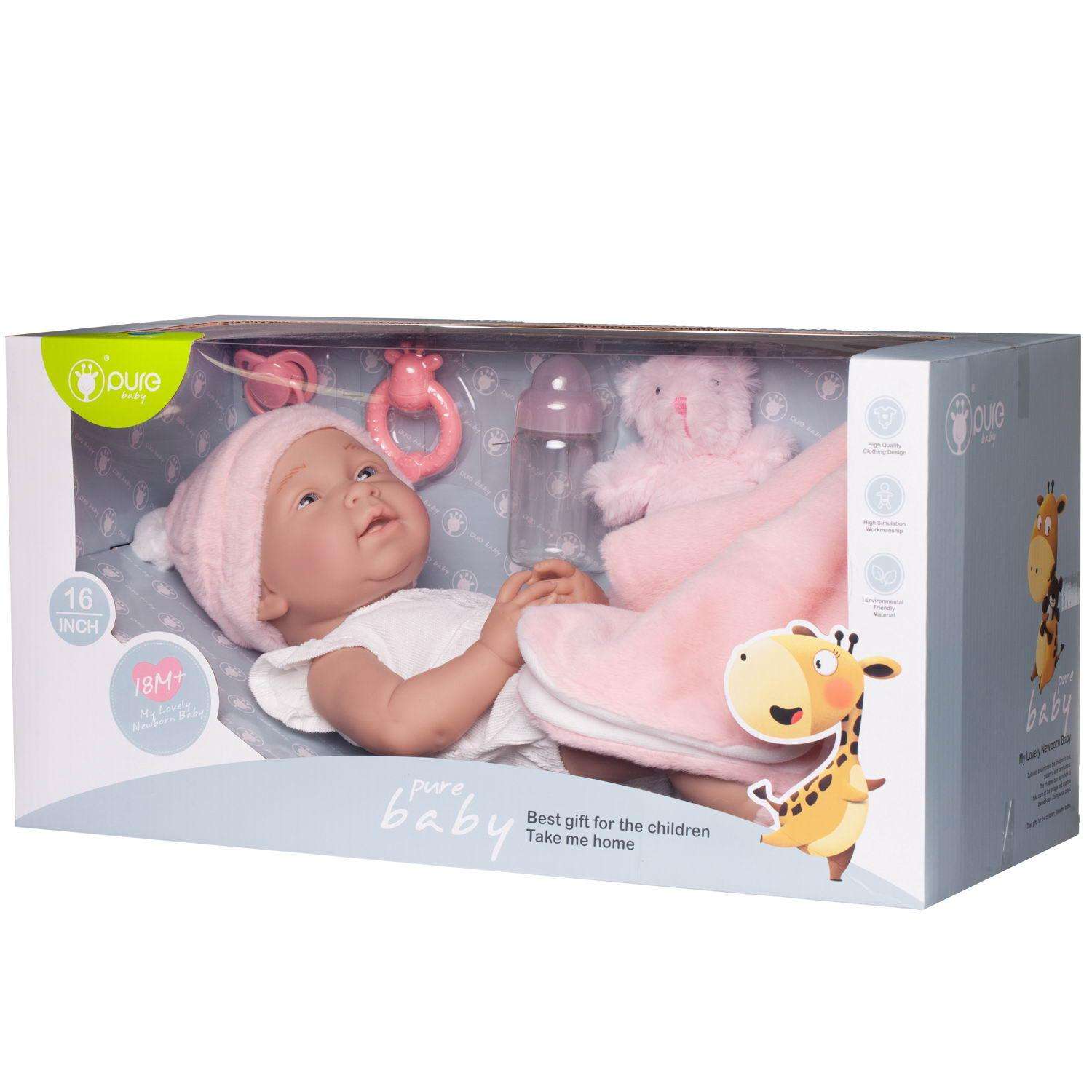 Кукла-пупс Junfa Pure Baby в белом боди с аксессуарами 40см WJ-22525 - фото 2