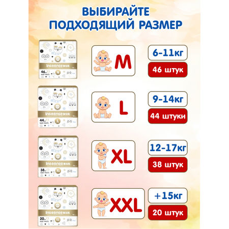 Трусики-подгузники INSEENSE супертонкие V6 XXL от 15кг 20 шт