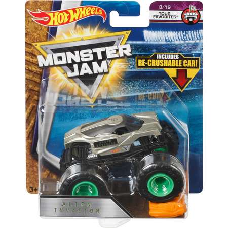 Машина Hot Wheels Monster Jam 1:64 Tour Favorites Вторжение инопланетян FLX27