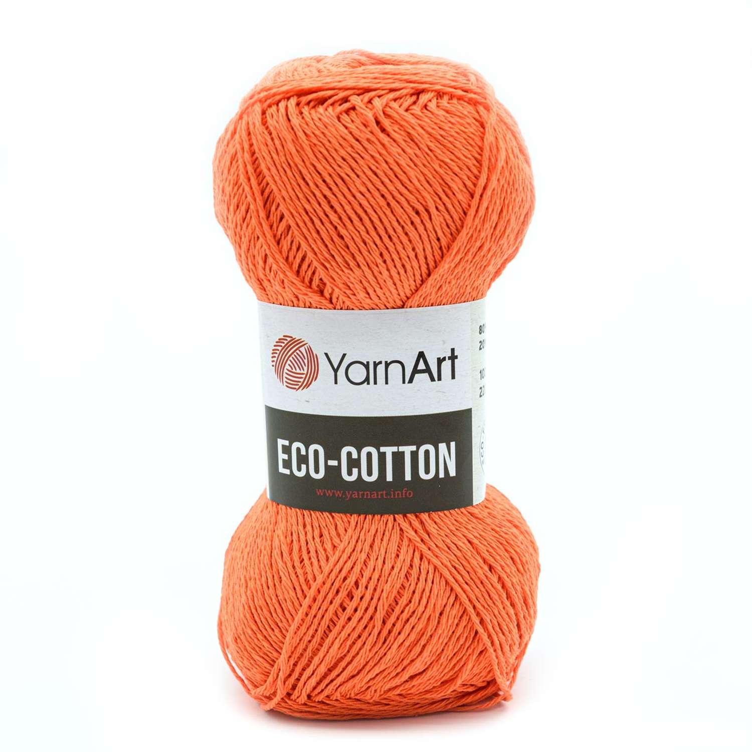 Пряжа YarnArt Eco Cotton комфортная для летних вещей 100 г 220 м 800 оранжевый 5 мотков - фото 1