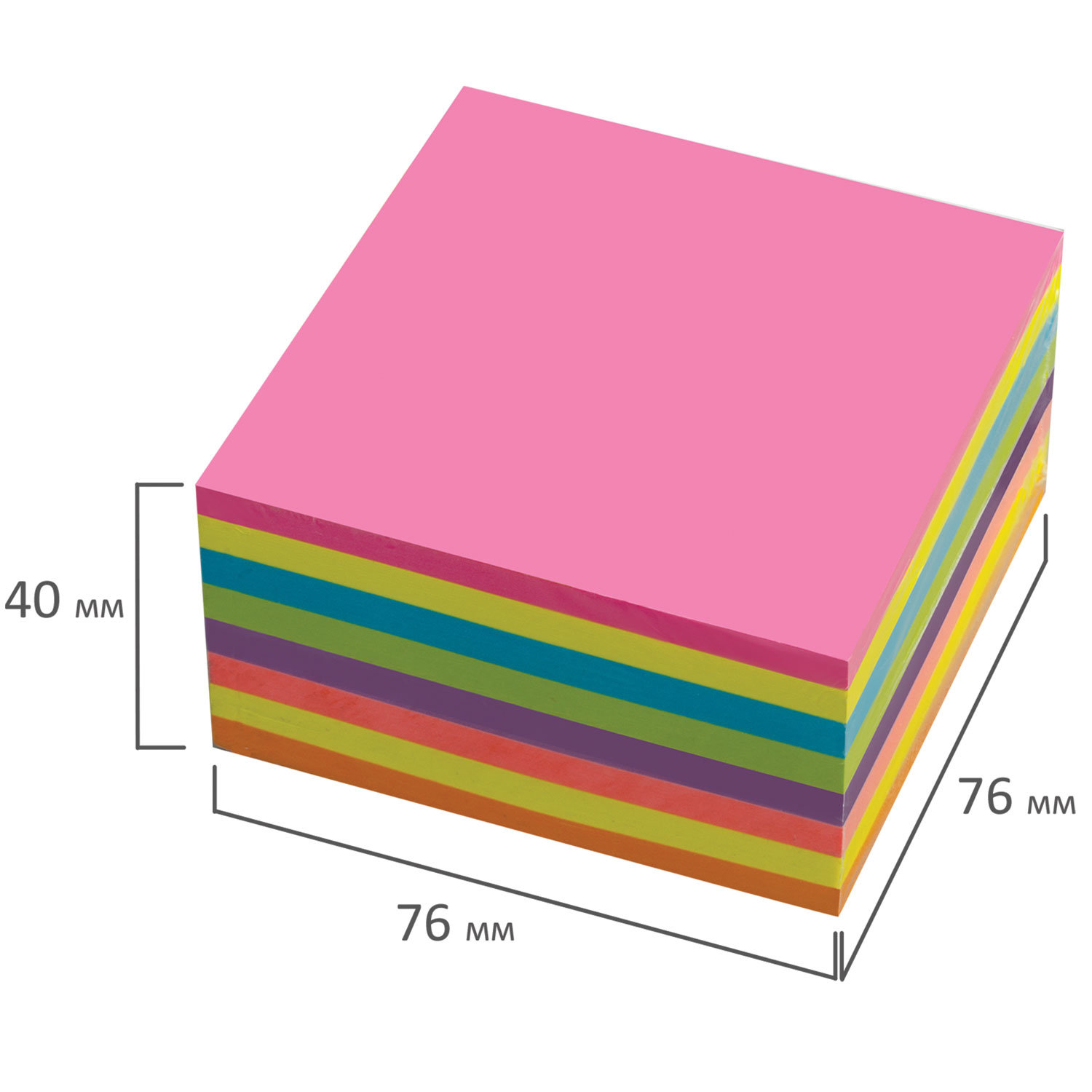 Стикеры самоклеящиеся Brauberg блок для записей и заметок неоновый 400 листов 8 цветов - фото 9