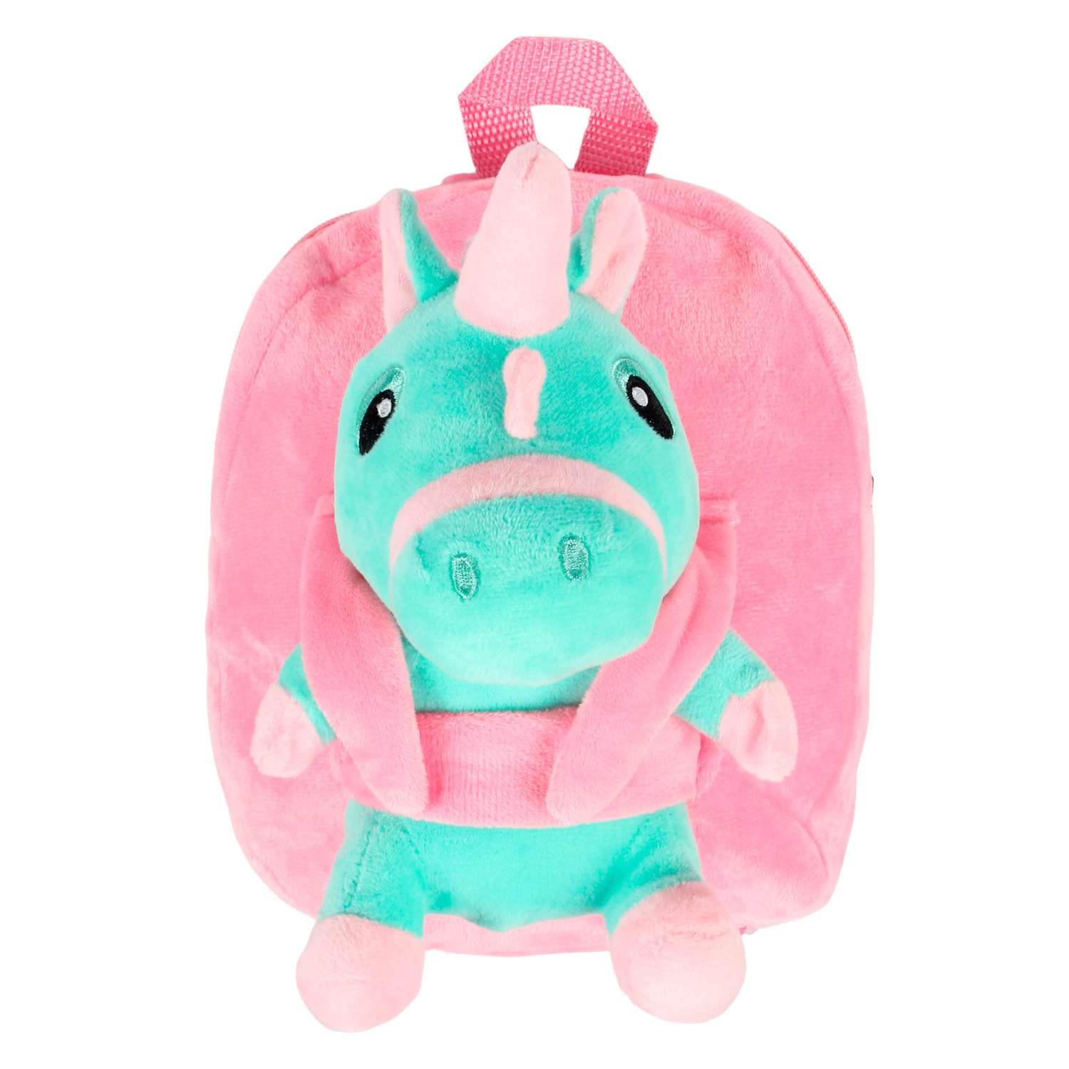 Рюкзак с игрушкой Little Mania розовый Дракоша светло-зеленый - фото 1