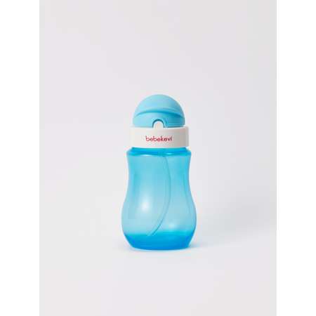 Бутылка для воды Bebekevi с соломинкой голубой